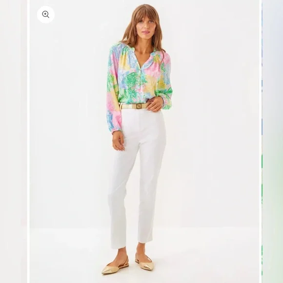 Lilly Pulitzer•Multi Bright Delight Patch -Elsa Silk Top - Picture 4 of 6